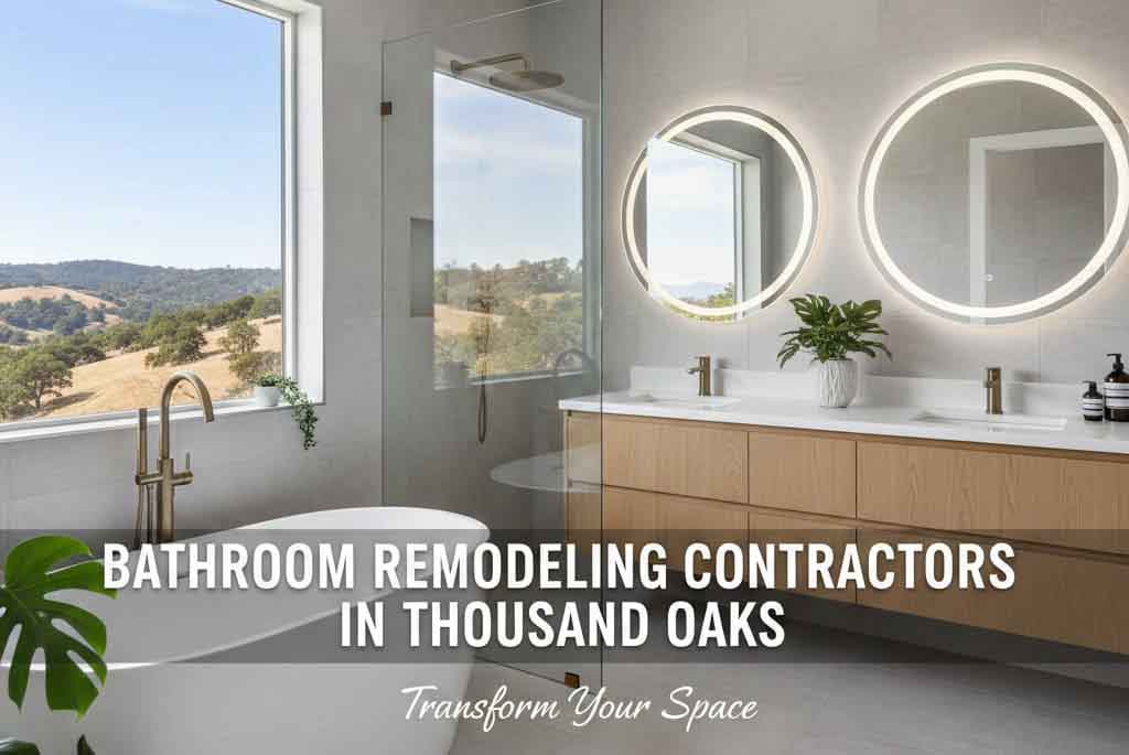 Thousand Oaks bathroom remodel showing modern walk-in shower and vanity