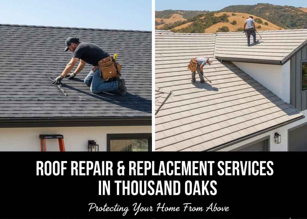 Thousand Oaks roof replacement showing professional installation of concrete tile roofing